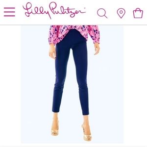 Lilly Pulitzer Resort Fit Ankle Pants 10 Blue Navy